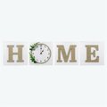 Youngs Wood Block Home Wall Clock & Sign - 4 Piece 20805